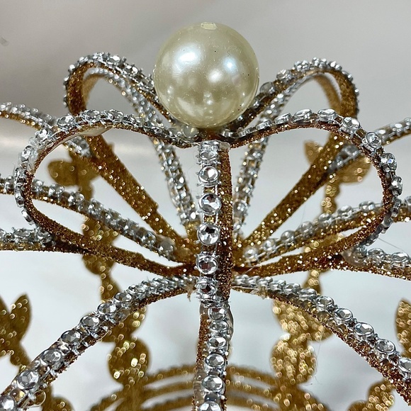 Cracker Barrel Large Jeweled Crown Christmas Tree Topper - Picture 9 of 11